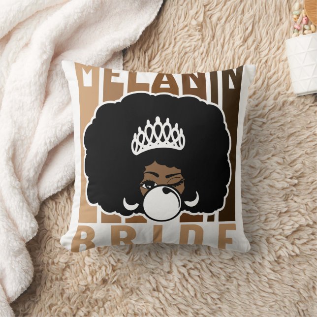 Coussin Mariée Melanin avec Afro (Couverture)