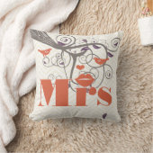 Coussin Mariée Mme Lèvres Corail Violet Gris Zig Zag Flora (Couverture)