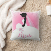 Coussin Mariée Mme Right Pink mariée silhouette (Couverture)