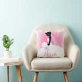 Coussin Mariée Mme Right Pink mariée silhouette (Chaise)