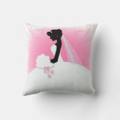 Coussin Mariée Mme Right Pink mariée silhouette (Verso)