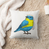 Coussin Mariée oiseau avec couronne de fleurs (Couverture)