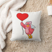 Coussin Mariée oiseau avec voile et ballon en forme de cœu (Couverture)