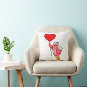 Coussin Mariée oiseau avec voile et ballon en forme de cœu (Chaise)