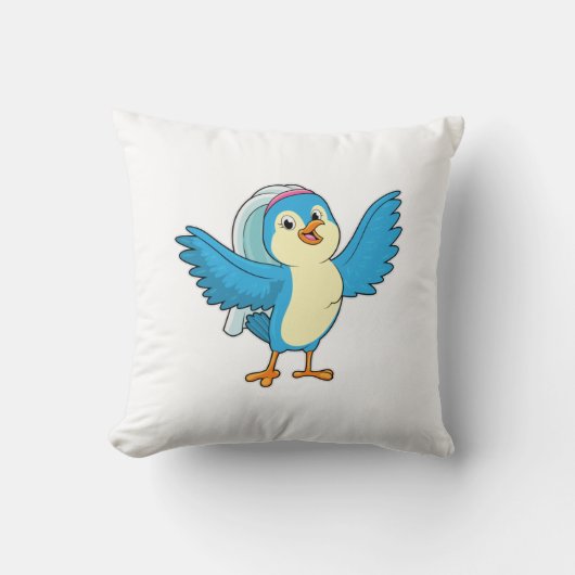 Coussin Mariée oiseau voilée (Recto)