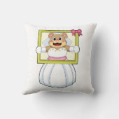 Coussin Mariée Ours avec robe de mariée & cadre photo.p (Verso)