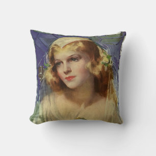 Coussin Mariée vintage tenant une Bible, mariage religieux