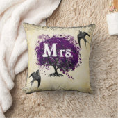 Coussin Mariées personnalisées Purple Heart Leaf Tree Mme. (Couverture)