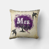 Coussin Mariées personnalisées Purple Heart Leaf Tree Mme. (Verso)