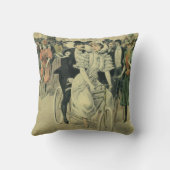 Coussin Mariés de mariage victorien sur bicyclette (Verso)