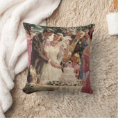 Coussin Mariés de mariage vintage coupent le gâteau (Couverture)