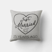 Coussin Mariés depuis 25 ans seulement III (Verso)