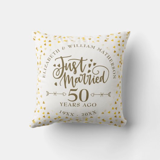 Coussin Mariés depuis 50 ans - 50e anniversaire de mariage (Verso)
