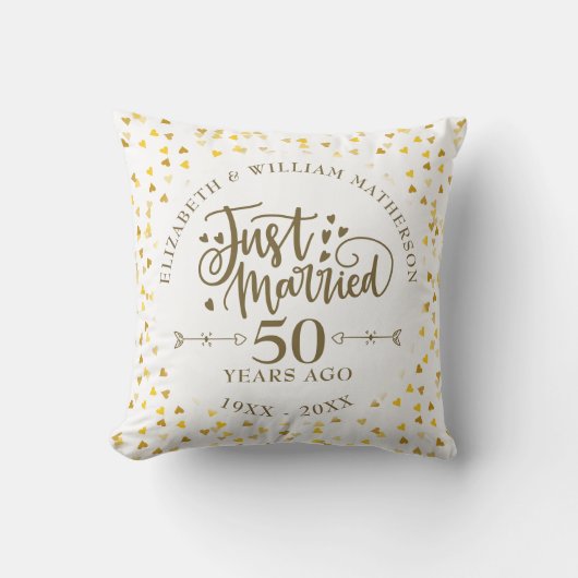 Coussin Mariés depuis 50 ans d'anniversaire de mariage (Recto)