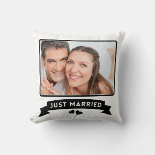 Coussin Mariés depuis peu Photo de mariage personnalisée