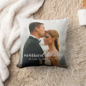 Coussin Mariés et joyeuses noces Photo du premier Noël (Couverture)