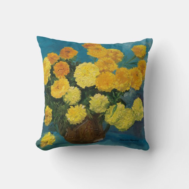 Coussin Marigold Bouquet - Double face (Recto)