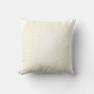 Coussin Marigold Jaune Moderne Sunburst Dash Abstrait Géom
