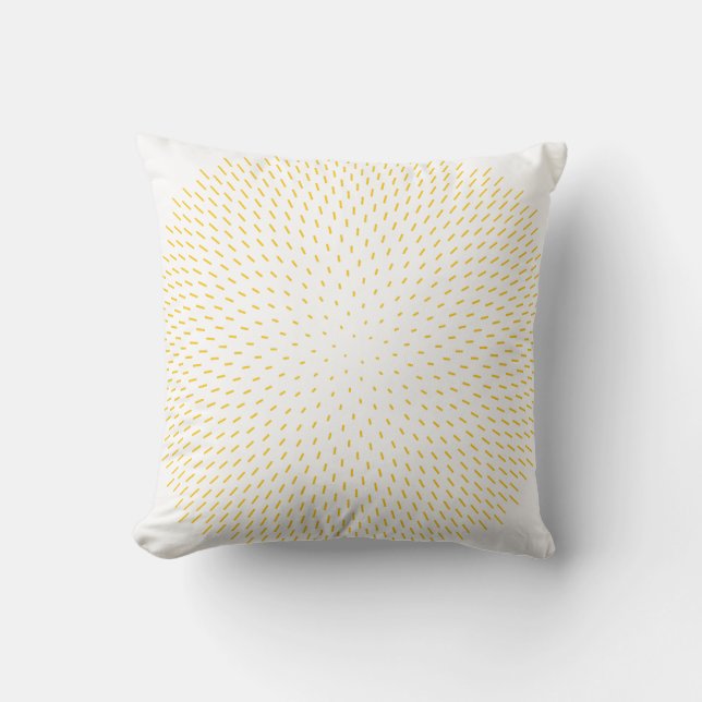 Coussin Marigold Jaune Moderne Sunburst Dash Abstrait Géom (Recto)