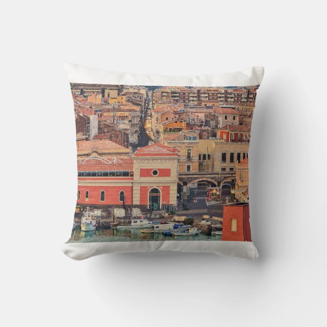 Coussin Marina de Catania City Sicile Italie (Recto)