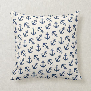 Coussin Marine Aweigh de motif d'Ancres nautiques