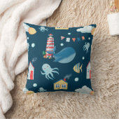 Coussin Marine Baleine bleue Nautique (Couverture)