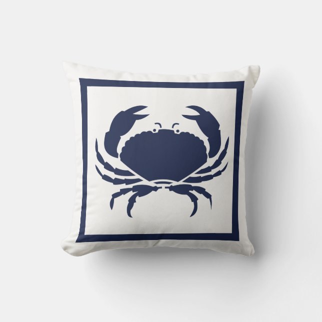 Coussin Marine blanche CRAB marine nautique extérieure ren (Recto)