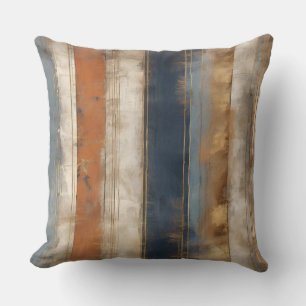 Coussin Marine Bleu Orange Or Rustique Impression
