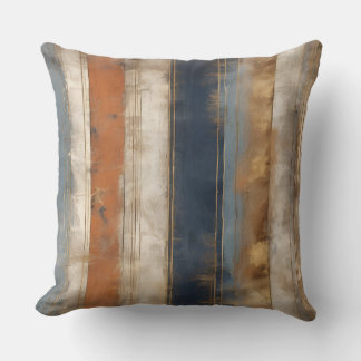 Coussin Marine Bleu Orange Or Rustique Impression