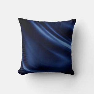 Coussin Marine bleu soie satiné soie motif élégant textile