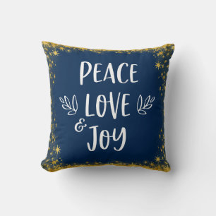 Coussin Marine Blue Gold Stars Peace Love Type de soumissi