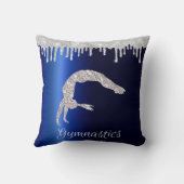 Coussin Marine Blue Metallic Argent Sparkle Gymnastique (Verso)