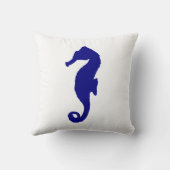 Coussin Marine Blue Seahorse (Verso)