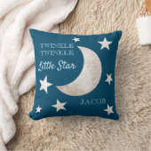 Coussin Marine Blue Stars Lune Twinkle Twinkle Little Star (Couverture)