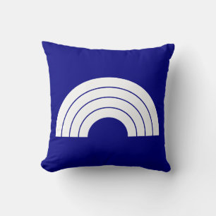 Coussin Marine et arc-en-ciel blanc