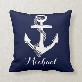 Coussin Marine et carreau nautique blanc de coutume
