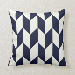 Coussin marine et crème géométriques de //de conception