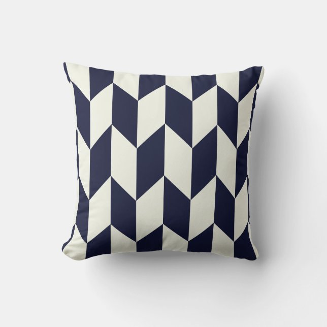 Coussin marine et crème géométriques de //de conception de (Recto)