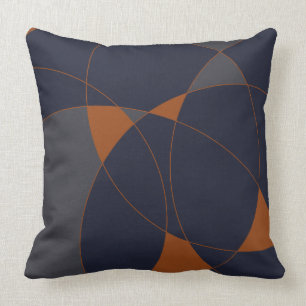 Coussin Marine et rouille C abstrait