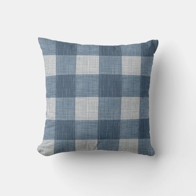 Coussin Marine Farmhouse Buffalo Plaid (Recto)