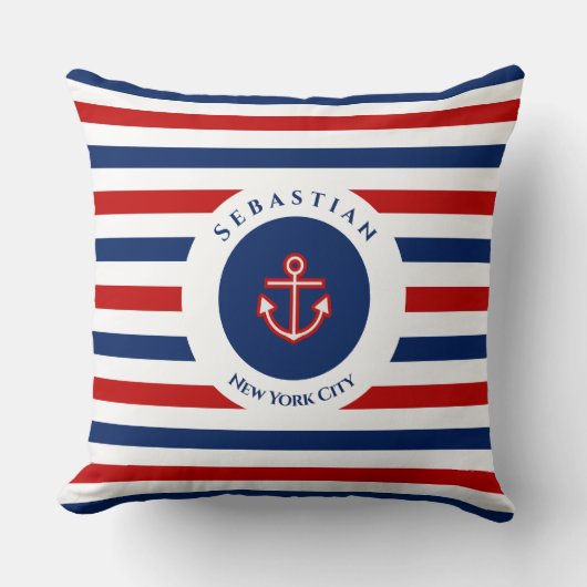 Coussin Marine marine Bleu Rouge Bleu Blancs (Recto)