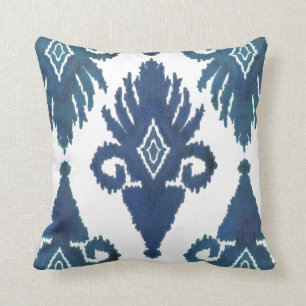 Coussin Marine moderne audacieuse de bleu royal de paon du
