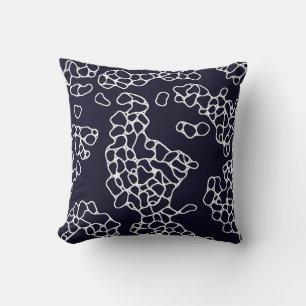 Coussin Marine moderne et Motif blanc