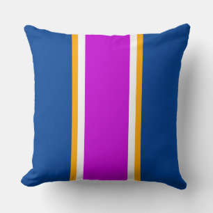 Coussin Marine Nautique Magenta White Yellow Racing Stripe