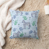 Coussin Marine Zebras Martinis Foliage Preppy Décor Bleu (Couverture)