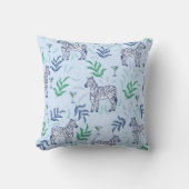 Coussin Marine Zebras Martinis Foliage Preppy Décor Bleu (Recto)