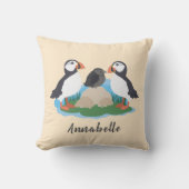 Coussin Maritime Cute Puffin Nature Nom Nursery (Recto)