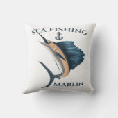 Coussin Marlin de pêche en haute mer (Verso)