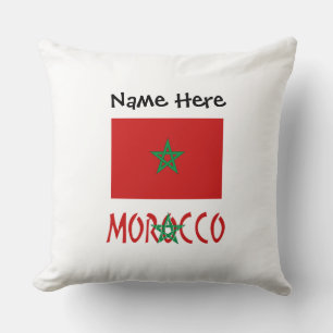 Coussin Maroc Drapeau Marocain Nom Personnalisé