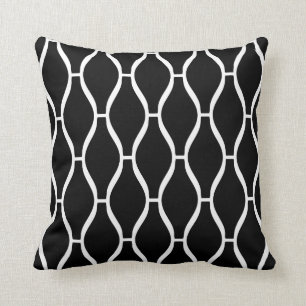 Coussin marocain de motif en noir et blanc